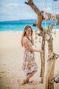 Girl on the beach puka , Boracay Royalty Free Stock Photo