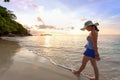 Girl on the beach at Similan Island, Thailand Royalty Free Stock Photo