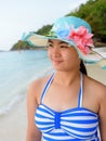 Girl on the beach at Similan Island, Thailand Royalty Free Stock Photo