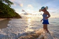 Girl on the beach at Similan Island, Thailand Royalty Free Stock Photo