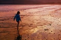 Girl beach walking Royalty Free Stock Photo