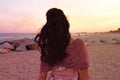 Girl in a beach after a wedding