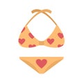 Girl beachwear icon flat isolated vector Royalty Free Stock Photo