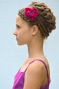 The girl in a beautiful hairstyle Royalty Free Stock Photo