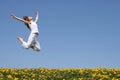 Girl in a beautiful jump Royalty Free Stock Photo