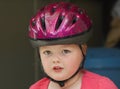 Girl with bicycle helmet Royalty Free Stock Photo