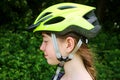 Girl bicycle helmet Royalty Free Stock Photo