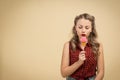 GIRL WITH BIG CANDY Royalty Free Stock Photo