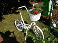 Girl, Bike, Shadow, Old, Flowers, Sunshine