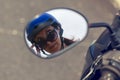 Girl biker riding a scooter in the mountains of Vietnam, Woman in blue helmet riding scooter motorbike, Female traveler riding a