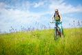 Girl biking Royalty Free Stock Photo