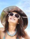 Girl in bikini and sunglasses. Royalty Free Stock Photo