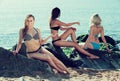 Girl in bikini taking sunbath Royalty Free Stock Photo