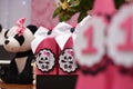 Girl birthday party decoration detail panda theme