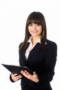 Girl in a black business suit Royalty Free Stock Photo