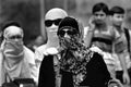 Girl in black kurti, girls mooving with their face covered, Vadodara, India. Enjoing their freedom from dust as well as society.