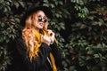 Girl in black hat Royalty Free Stock Photo