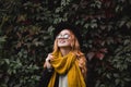 Girl in black hat Royalty Free Stock Photo