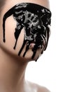The girl with the black paint Royalty Free Stock Photo