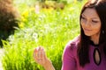 Girl blow soap bubble Royalty Free Stock Photo