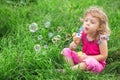 Girl Blowing Bubbles Royalty Free Stock Photo