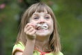 Girl blowing bubbles 4 Royalty Free Stock Photo