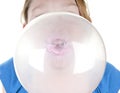 Girl blowing HUGE bubble