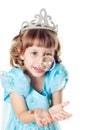 The girl blows a soap bubble Royalty Free Stock Photo