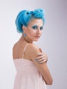 Girl with blue hair