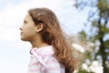 Girl with blue sky. Royalty Free Stock Photo