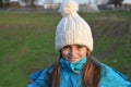 Girl with bobble hat