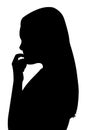 A girl, body part black color silhouette vector