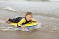 Girl Bodyboarding Royalty Free Stock Photo