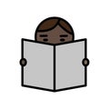 girl book icon. Vector illustration. stock image. Royalty Free Stock Photo