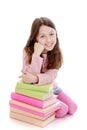 Girl with books Royalty Free Stock Photo