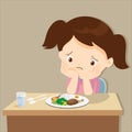 Girl bored with food