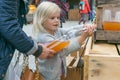 Girl bottling apple juice