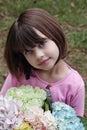 Girl with bouquet Royalty Free Stock Photo