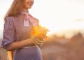 Girl with a bouquet