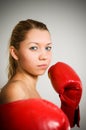 Girl boxing Royalty Free Stock Photo