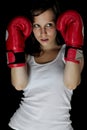 Girl boxing Royalty Free Stock Photo