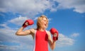 Girl boxing gloves symbol struggle for female rights and liberties. Fight for female rights. Girls power concept. Woman