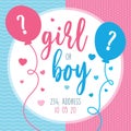 Gender reveal party card invitations