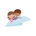 Girl and boy cartoon vector design Royalty Free Stock Photo