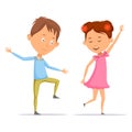 Girl and boy, children and kid dancing Royalty Free Stock Photo