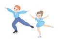 Girl and boy figure skaters