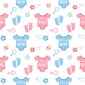 Girl or boy. Gender party. Seamless pattern for printing on fabric or paper