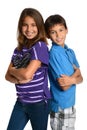 Girl and Boy Posing Together Royalty Free Stock Photo