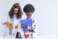 Girl and boy studying science at school Royalty Free Stock Photo