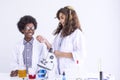 Girl and boy studying science at school Royalty Free Stock Photo